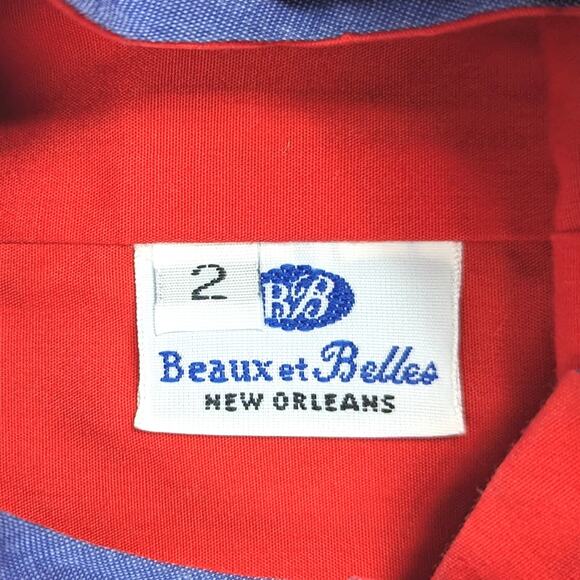 Beaux et Belles Romper Boys Sz 2 Blue Applique Hippo Boutique Preppy Retro - Picture 4 of 4
